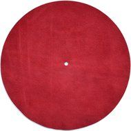 Genuine Leather Turntable Platter Mat - Red Suede