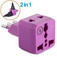 Yubi Power 2 in 1 Universal Travel Adapter with 2 Universal Outlets - Built in Surge Protector - 3 Pack - Black... N109