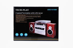 TechPlay ODC110 WD, Hi power 30W, 3-Speed Retro Classic Turntable with Bluetooth anf NFC, Double Cassett Player... N5