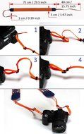 Owl camera strap. Colorful bird camera strap. Black DSLR / SLR Camera Strap. code 00026 N4