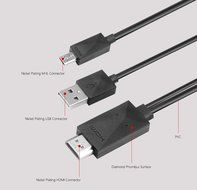 ELECLOVER 6 feet MHL Micro USB to HDMI 1080P HDTV Adapter Cable with integrated USB Charging Cable for Samsung... N4
