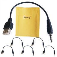 Yuauy 5 PCs 3.5mm Male AUX Audio Plug to USB 2.0 Female Converter Cable Cord for Car MP3 N2
