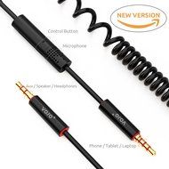 VOJO (2 Pack) 3.5mm Auxiliary Audio Cable 6ft Coiled Aux Cord for Car with Male to Male Gold Plated Jack, Tangle-free... N24