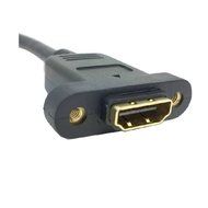AFUNTA HDMI A 1.4 19pin Male to HDMI A Type Female Extension Cable with Screw Hole 30cm Can Lock Panel Mount Cable N3