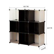 C&amp;AHOME -DIY Bookcase Media Storage Standing Shelf Storage Cabinet Cube of 9 (White Cross Door) N6