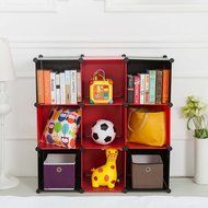 C&amp;AHOME -DIY Bookcase Media Storage Standing Shelf Storage Cabinet Cube of 9 (White Cross Door) N7