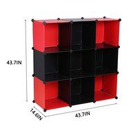 C&amp;AHOME -DIY Bookcase Media Storage Standing Shelf Storage Cabinet Cube of 9 (White Cross Door) N9