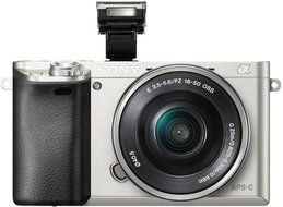Sony A6000 Interchangeable Lens Digital Camera - Silver (24.3MP, SELP1650 Lens) N4