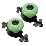 Idealdecor 2pcs Vintage Matted Black Base Ceramic Door Knobs Drawer Pull Handle Cabinet Cupboard Wardrobe Hardware... N17