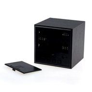 DZT1968&reg; Digital LED Black Square Wooden Alarm Clock Voice Control N9