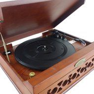 Pyle PVNTT6UMRBT Retro Vintage Classic Style Bluetooth Turntable Record Player, Vinyl-To-MP3 Recording N5