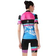 Ophelia Women Short Sleeve Cycling Jersey Pant Set+arm Sleeves(Skull,S) N33