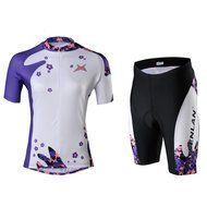 Ophelia Women Short Sleeve Cycling Jersey Pant Set+arm Sleeves(Skull,S) N35