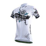Ophelia Women Short Sleeve Cycling Jersey Pant Set+arm Sleeves(Skull,S) N36