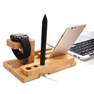 TuoP@ Apple Watch Series 2 1 Stand, Multi Nightstand Mode Dock Bamboo Wood Charging Station Charger Cradle for...