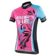 Ophelia Women Short Sleeve Cycling Jersey Pant Set+arm Sleeves(Skull,S) N41