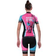 Ophelia Women Short Sleeve Cycling Jersey Pant Set+arm Sleeves(Skull,S) N42