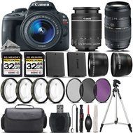 Canon EOS Rebel SL1 DSLR Camera + Canon 18-55mm IS STM Lens + Tamron 70-300mm Di LD Macro Lens + 0.43X Wide Angle...