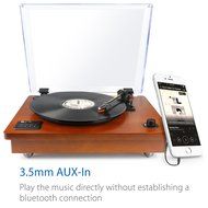 1byone Belt Driven Bluetooth Turntable with Built-in Stereo Speaker, Vintage Style Record Player, Vinyl-To-MP3... N9
