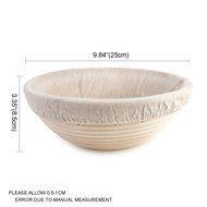 Homestia Round Shaped Bread Dough Proofing Rising Rattan Basket &amp; Linen, 9.8 Inch N23