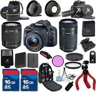 Canon Rebel SL1 Camera Body with Canon 18-55mm IS STM Lens Premium Bundle with Canon 55-250mm IS STM Zoom + 24pc...