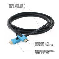 Buhbo High Speed HDMI 2.0 Cable (6 Feet) for 4K Ultra HD, 3D Video, Ethernet / Audio Return - Gold Plated Connectors N2