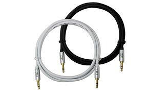 2X 3.5mm Aux Cord ( 2.5 meter / 8 Feet each ) Universal Durable Auxiliary Cable for Car - Flexible PVC with Limited... N16