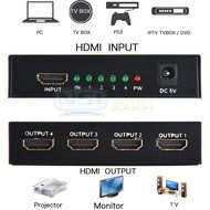 Full HD HDMI Splitter 1X4 4 Port Hub Repeater Amplifier v1.4 3D 1080p 1 In 4 Out N4