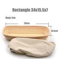 AngelaKerry 1pcs 34x15.5x7cm (1.3x0.6x0.2.8 inch) Banneton Brotform Long-Strip Bread Proofing Basket Handmade N40