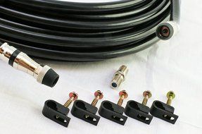 250 FT RG11 CABLE with F Connectors on each end - Black Tri-Shield Underground Coaxial DIRECT BURIAL Gel Coated... N2