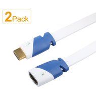 Super HD 4K Ultra HDMI Flat Cable 2.0V Male to Female HDMI Extension Cord Support 3D,Ethernet,1080P,and Audio... N7
