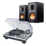 AudioTechnica AT-LP120-USB Direct-Drive Professional USB &amp; Analog Turntable (Silver) with Klipsch R-15PM Reference...