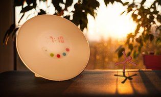 Alarm Clock Radio Wake-Up Light with Sunrise Simulation Nature Sounds Touch Lamp Control Radio FM In Happy Laughing... N4