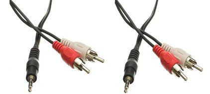 C&amp;E 3.5mm Stereo Male to Dual RCA Male (Right and Left) Audio Cable, 6 Foot N7