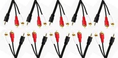 C&amp;E 3.5mm Stereo Male to Dual RCA Male (Right and Left) Audio Cable, 6 Foot N9