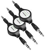 Fosmon 3.5mm Aux Auxiliary Retractable Stereo Audio Cable Cord for the iPhone 6S 6 Plus, Galaxy S7/S6/Edge/Plus... N6