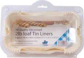 Essential Housewares Pack Of 40 Greasproof 2Lb Loaf Tin Liners