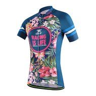 Ophelia Women Short Sleeve Cycling Jersey Pant Set+arm Sleeves(Skull,S) N50