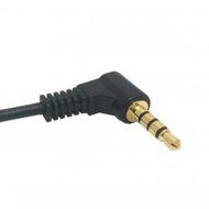 CY 90 degree right angled 3.5mm 3poles Audio Stereo Male to Female Extension Cable 10cm Black N4