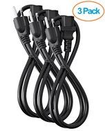 Aurum Cables UL Approved 3 Feet Universal Computer Monitor Power Cord , C13 Power Cable for Monitor, PC, Desktop...