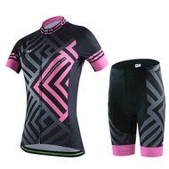 Ophelia Women Short Sleeve Cycling Jersey Pant Set+arm Sleeves(Skull,S) N66