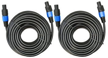Ignite Pro 2x Speakon to Speakon 50 Ft. True 12 Gauge Wire AWG DJ/ Pro Audio Speaker Cable, Pair