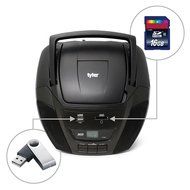 Tyler Portable Stereo MP3/CD Boombox Player TAU102-BK with Mega Bass Sound, Text Display, AM/FM Stereo, USB/SD... N3