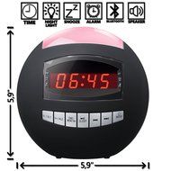 Raynic Dual Alarm Clock Radio|Wireless Bluetooth Speaker w/ USB Charging Port, Multi-Color LED Night Light, Snooze... N6