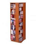 Leslie Dame CD-1040CHY Revolving CD / DVD Storage Tower in Light Cherry