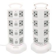 USB Power Strip, Bukm 14-Outlet Surge Protector, 4-Port USB Travel Charger Charging Station with 6.5 Feet Cord... N11