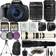 Canon EOS Rebel T5i DSLR Camera + Canon 18-135mm STM Lens + Canon 55-250mm Lens+ 0.43X Wide Angle Lens + 2.2x...