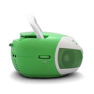 Tyler Portable Neon Green Stereo CD Player with AM/FM Radio and Aux &amp; Headphone Jack Line-In (TAU105-NGRN) N3