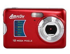Amikov 800-Fe 12 Mega Pixel 2.7" Tft Lcd Hd Digital Camera With 8X Digital Zoom, Smile Capture (Red) Produced... N4