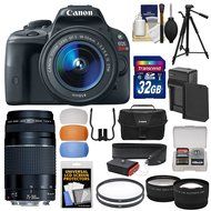 Canon EOS Rebel SL1 Digital SLR Camera &amp; EF-S 18-55mm IS STM &amp; 75-300mm III Lens with 32GB Card + Case + Battery...